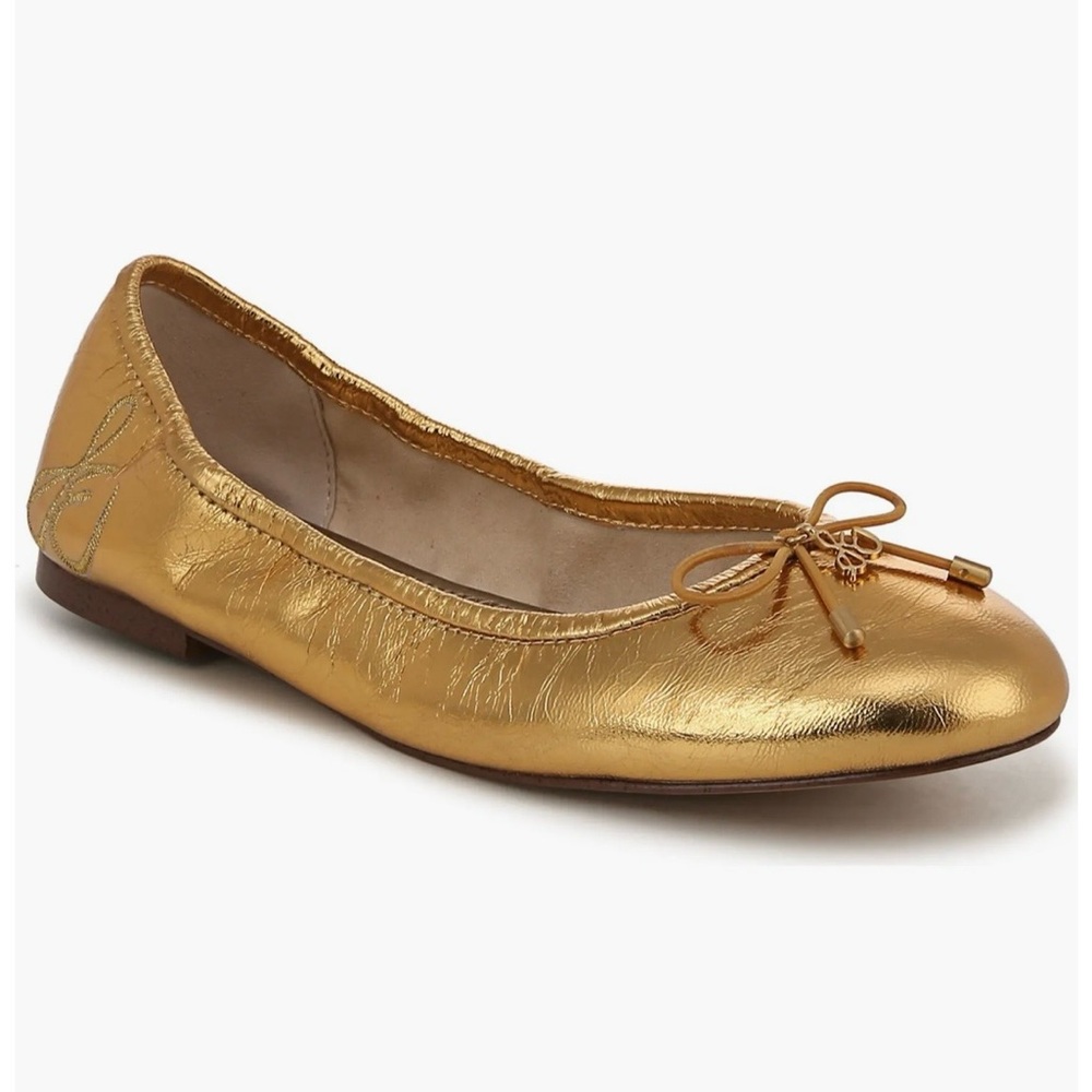 NWB Sam Edelman Gold Felicia Ballet Flat (Women)